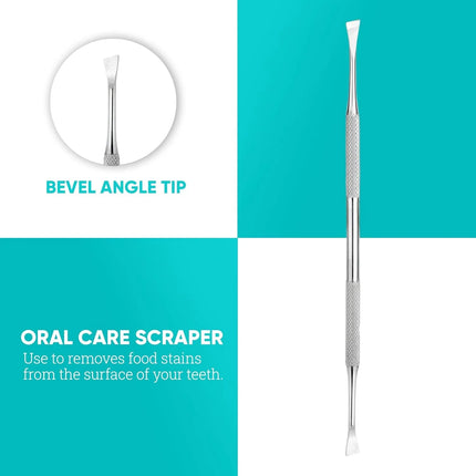 Dental Tools,Stainless Steel Teeth Cleaning Kit,Dental Pick Probe Tongue Scraper Tooth Scraper Plaque Tartar Cleaner Hygiene Kit