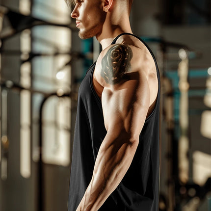 Summer New Men's Tank Top Quick Dry Fitness Tank Top Breathable Comfortable Casual Tank Top Running Pattern Printed Tank Top