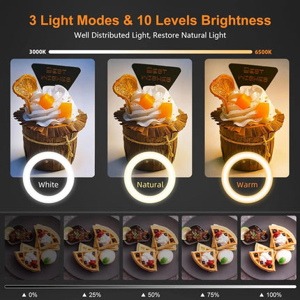 Ring Light Overhead Phone Mount LED Selfie Light with Stand and Phone Holder，LED Desk Light for Video Recording, Live Streaming