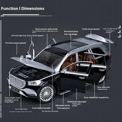 1:24 Mercedes Benz Maybach GLS600 Alloy SUV Diecast Metal Model Simulation Collection Of Hobby Decorative Fine Ornaments Kid Toy