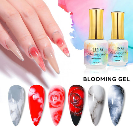 JTING 1pc Nail Polish Blooming Gel Top Coat Nails Clear Bloom Gel nail Polish Uv Semi-permanent varnish Gradient Effect Nail Gel