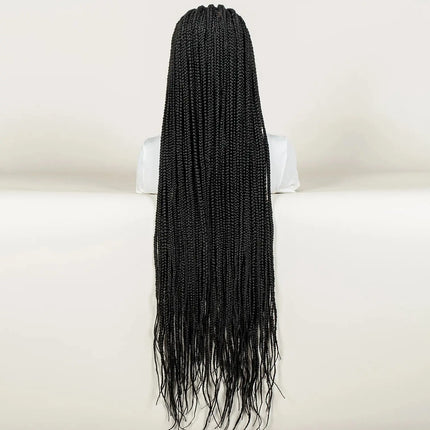 Cornrow Synthetic Braiding Hair Wig With Baby Hair 36in Full Lace Box Braids Wigs Fits Black Women Cornrow Fully Braided Wig