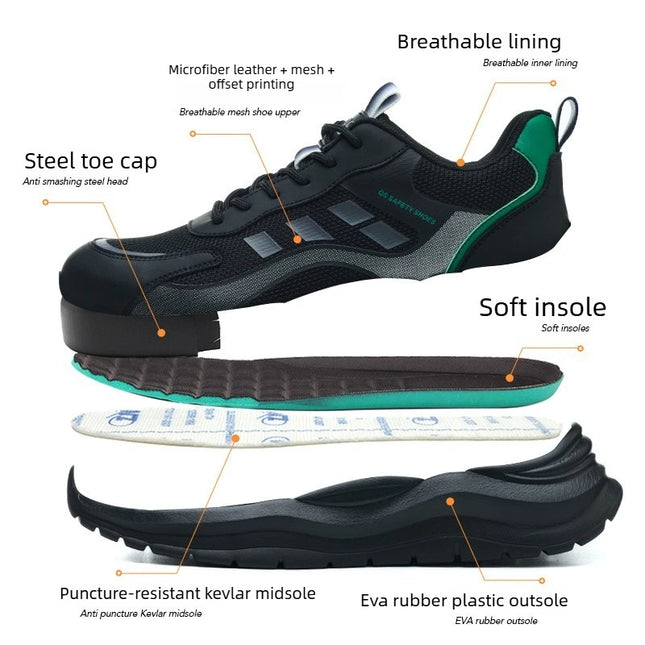 Steel Toe Shoes for men women comfortable lightweight work safety shoes Anti-Puncture safety toe sneakers work protection boots