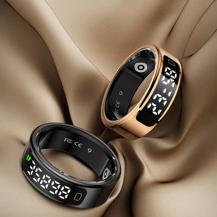 R11C Smart Ring Men Women Display Screen Gesture Swipe Video Smartring Waterproof Heart Rate Sleep Monitor Qring for Android IOS