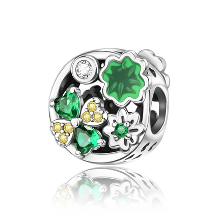 925 Sterling Silver Green Series Flower Tree Apple Pendant DIY Fine Beads Fit Original Charms Bracelet Women Jewelry Diy