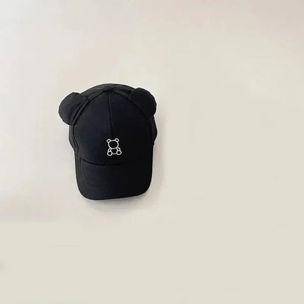 Cartoon Bear Embroidery Kids Baseball Cap Soft Brim Sun Hat for Boys Girls 2-8Y Unisex Children's Fashion Adjustable Buckle‌ ‌