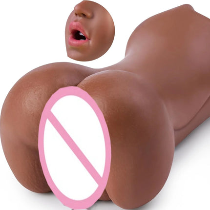 Realistic 3-in-1 Male Sex Doll Cup with 3D Texture Strong Suction Massager Pocket Genital Fun Toy for Adult Entertainment