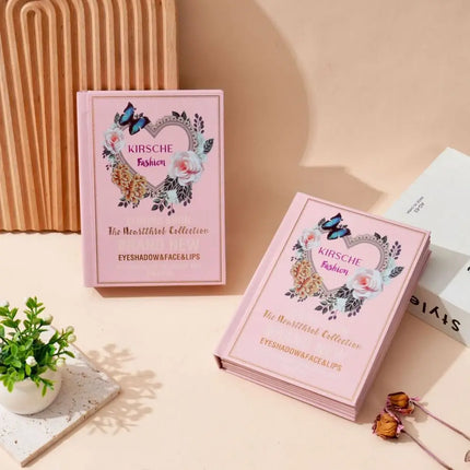 5-Layer Folding Eyeshadow Palette Book Shaped Portable Beauty Book Makeup Kit Easy Apply Powder Blusher Makeup Palette Book
