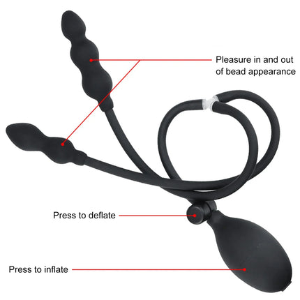 Inflatable Anal Plug Adult Sex Toy Dildo Pump Butt Plug Anal Dilator BDSM Sex Toy for Enjoying Sex Pleasure