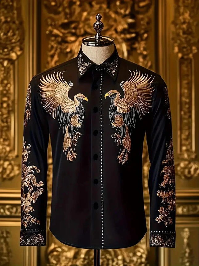 Men's Paisley Color Block Print Long Sleeve Shirt Casual Fashion Shirt Summer Fashion Men's Shirt Comfortable Soft