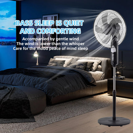 Solar Powered Floor Fan 6 - 12H Runtime3 Speed Adjustable Portable Floor Fan for Home Blackout Emergency USB Port & Night Light