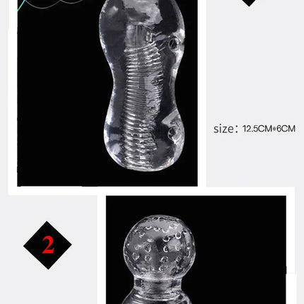 Silicone Transparent Vagina Pussy Masturbation Products Man Sex Toys Men Work Out Endurance Exercise Adult Sexual Products
