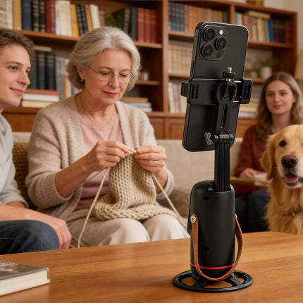 Face Tracking Tripod 360 Degree Rotation Auto Stand Tripod That Follows Your Movement for Live Streaming Selfie Video Recording