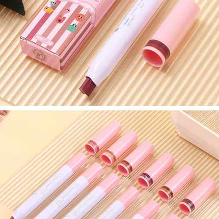 Two-Color Lipstick Pen, Matte Matte Finish, Long-Lasting Makeup Effect, Two-Color, Delicate, Waterproof, Non-Fading Lip Gloss, Natural and Easy to Apply Lipstick