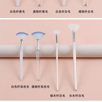 1/8pcs Fan Acid Brush Practical Facial Brushes Soft Portable Mask Brushes Soft Brush Skin Management Beauty Salon Brush Tool