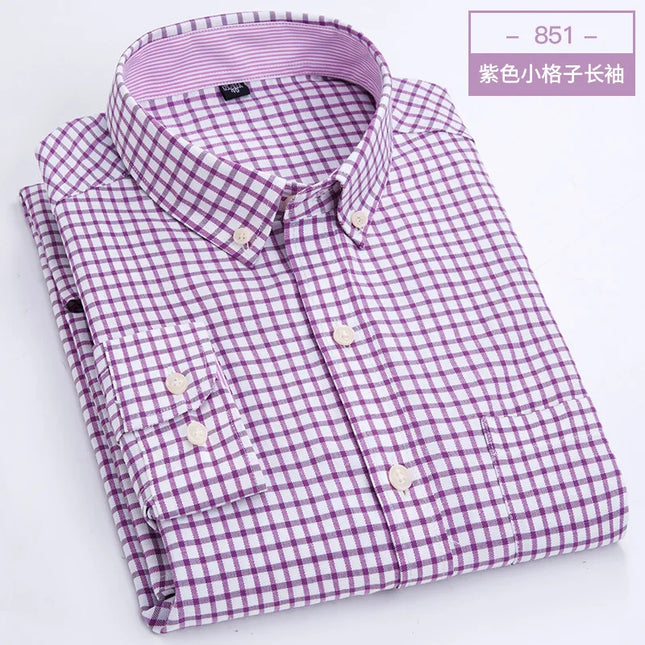 Men's Long Sleeve Shirt Non-Ironing Oxford Spinning Spring Summer Autumn Slim Casual Comfortable All Fashion Fast Color Shirt
