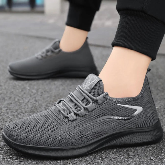 Men Casual Sport Shoes Breathable Lightweight Sneakers Outdoor Mesh Black Running Shoes Athletic Jogging Tenis Walking Shoes