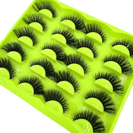 New 10 Pairs 3D Faux Mink Lashes Wispy Fluffy 25MM False Eyelashes Thick Volume Dramatic Cat Eye Lashes Long Strip Wispy Makeup