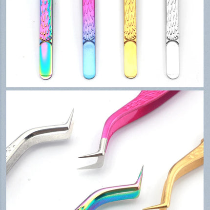 Professional Eyelash Tweezers for Lash Extension, Stainless Steel High Precision Eyelash Extension Eyebrow Tweezers