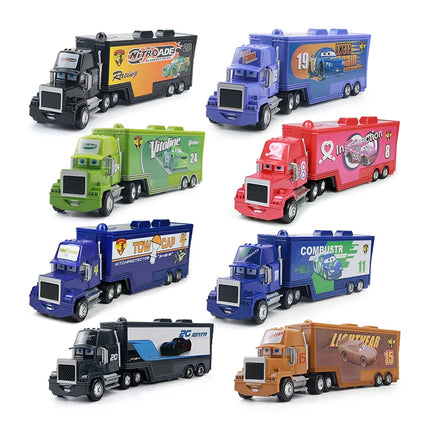 Pixar Cars Truck Storm Jackson Model Car 1/55 Die Casting Container Trucks Racing Toys Children's Birthday Gifts Collectibles