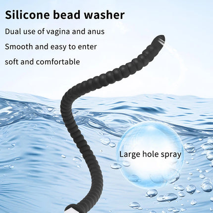 Deep Anal Plug with Washing Tube Long Silicone Buttplug Cleaning Accessory for Couples Vaginal & Anus Shower Sex Toy for Men