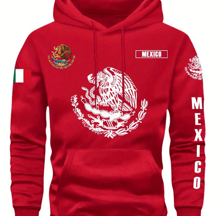 Hoodie Sweatshirt Mexican Flag Eagle Featuring Cactus Pirate Daily Outdoor Fitness Sport Casual Warm Autumn Winter Men Women Top