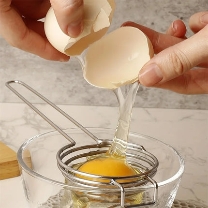 Egg Separator Long Handle Egg White Separator Food Grade Stainless Steel Egg Yolk Divider Filter Kitchen Gadget
