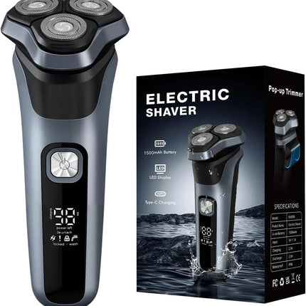 Sweker Electric Razor for Men Rechargeable Electric Shaver with Pop up Trimmer for Sideburns Trimmer Travel Lock IPX6 Waterproof