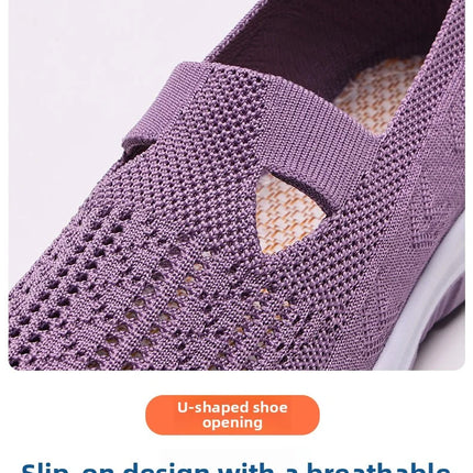 2025 New Mesh Women Vulcanized Shoes High Quality Women Sneakers Slip On Flats Shoes Women Loafers Plus Size 42 Walking Flat