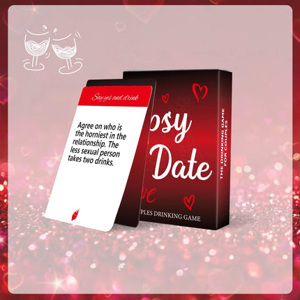 50 pcs Tipsy Date Drinking Card Game for Couple Dates, Friends Gatherings, Valentine's Day gift