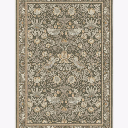 William Morris Strawberry Thief Stone Gold Rug Classic Design Textured Living Room Rug Art Home Decor Rug Strawberry Thief Rug