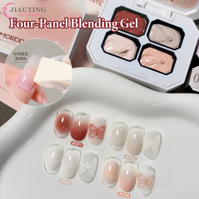 4 Colors Nude Painting Gel Drawing Gel Palette French Nail Polish UV Gel Nail Salon Holographic Manicure Nail Art Tool