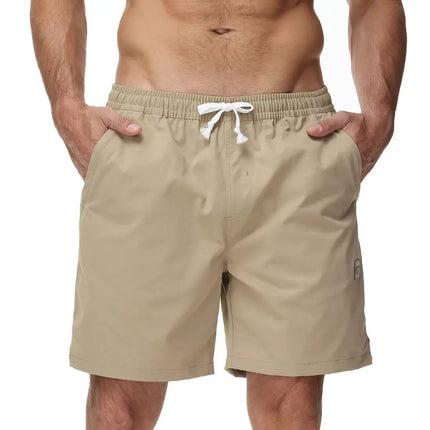 Summer Men's Casual Golf Shorts with Zipper Pockets Cotton Drawstring, Stretch Waist Sport Shorts for Outdoor Sport