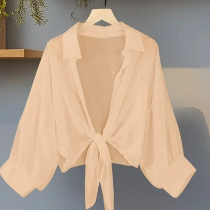 Plus Size Women Loose Casual Lightweight Shirts Long Sleeved Collared Tops Skin-friendly Elegant Clothing Fashion Blusa Feminina