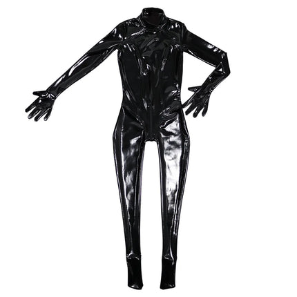 Zipper Open Crotch Full Body Leather Sexy Hot Lingerie Porno Underwear Women Adults Sex Suit Bodysuits For Sexual Activity 18+