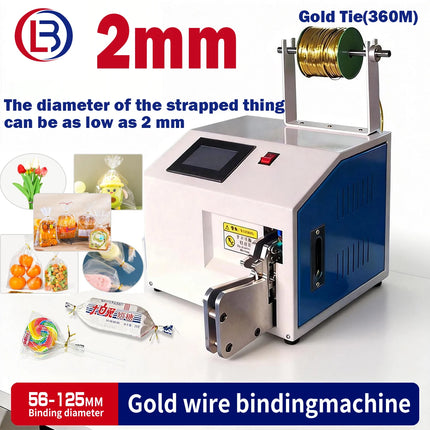 Automotive Cable Tying and Winding Machine Bag Sealer for 2-60mm Toy Bread Plastic Bag Tyng, Touch Screen with English Language