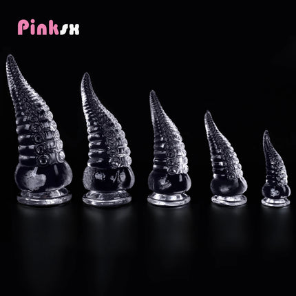 Transparent Octopus Tentacle Sucker Anal Plug Stimulator Prostate Massager Dildos Anus Expander Buttplug Sex Toys For Women Men
