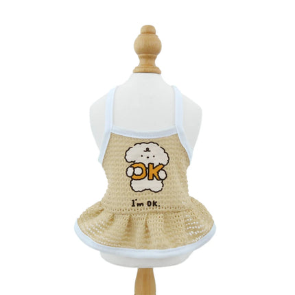 Dog Summer Skirt Breathable Cool Pet Strap Mesh Dress Cartoon Pet Clothing