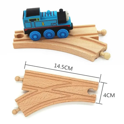 Wooden Track Accessories Beech Wood Railway Train Track Bridge Connector Toys Fit Thomas Wooden Train For Children Birthday Gift
