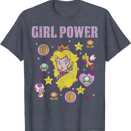Super Mario Princess Peach graphic unisex 100%cotton shirt, 2026 summer New Men vintage fashion O-neck Japanese Harajuku T-shirt