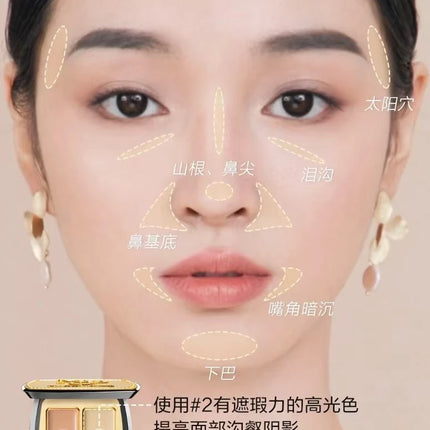 Maogeping Beauty Professional Double Color Concealer Palette High Coverage Moisturizing Concealer Makeup 3g