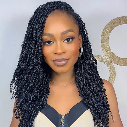 Pre-looped Mini Twist Crochet Hair Bohemian Spring Twists Hair Senegalese Twist Crochet Hair with Curls Synthetic Hair