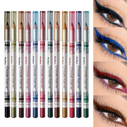 12PCS/PACK 2 in 1 Eyeliner 12 Colors Lip Pencil Long-lasting Waterproof Makeup Cosmetic Set Eye Liner HOT SALE
