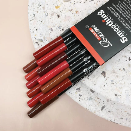 12 pcs Long-Lasting Lipstick Set with Professional Lip Liner Pencil and Matte Lip Gloss Makeup for Women Valentine's Day Gifts