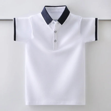 Children Summer Boys Polo Shirt Cotton Fashion Teen Kids Short Sleeve Tops for School Boys 5-14 Years Clothes