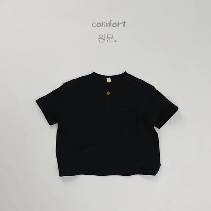 2026 Summer Kids Short Sleeved T-shirt 2-6Y Thin Girls Solid Color Polo Shirt Children Korean Style Clothes Boys Bowling Shirt