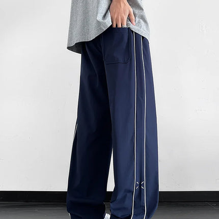 Summer Men's Sweatpants Wide Leg Straight Ice Silk Cooling Pants Big Size 8XL 7XL 6XL Sportswear Loose Fit Track Trousers