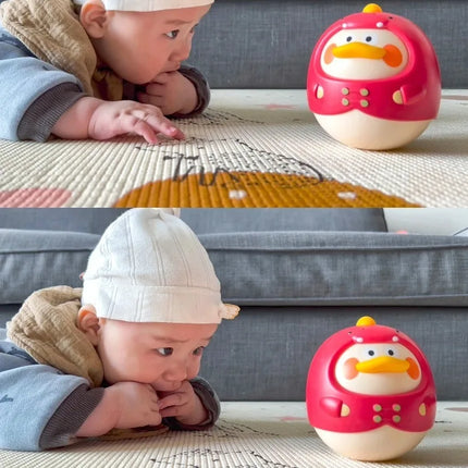 Baby Tumbler Toy Head Up Training Soothing Wind Chime Food Grade Material Baby Early Education Sensory Toy Drop-resistant