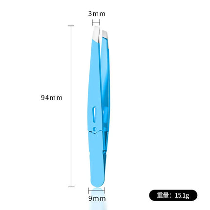 Stainless Steel Slanted Mouth Eyebrow Tweezers Colorful Hair Beauty Fine Hairs Puller Eye Brow Clips Beard Removal Makeup Tools