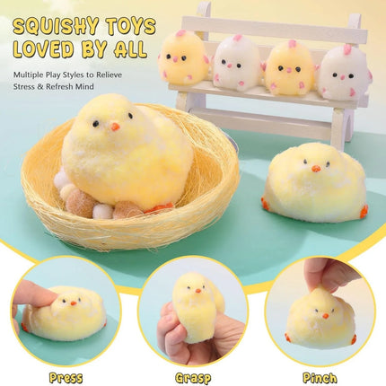 Taba Handmade Squishy Chick Toys Stress Relief Squeeze Toy Handmade Sensory StickyToys Stress and Relaxation Toys